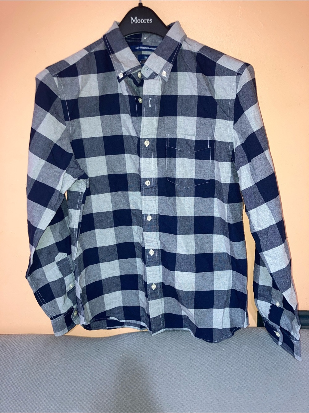 Old Navy Navy & Light Blue Checked Button-Down Shirt